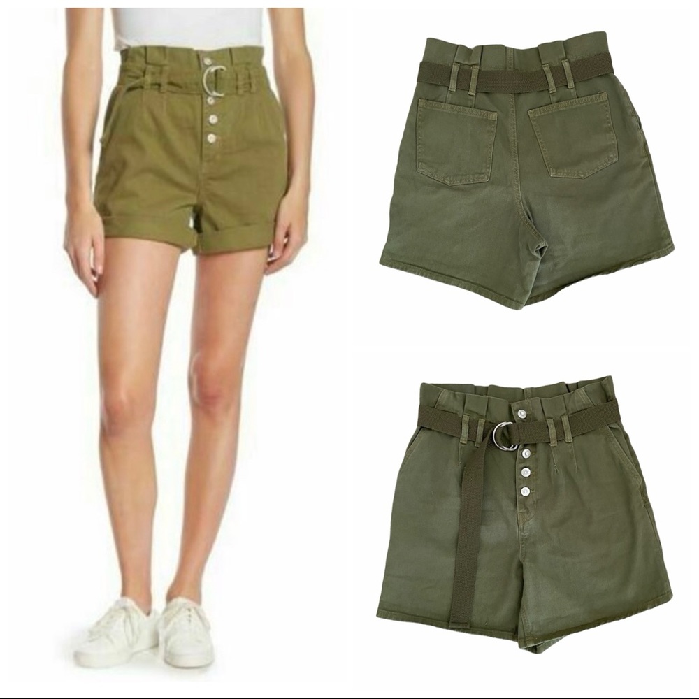 Free People Cindy Utility Paperbag  High Waist Jean Shorts